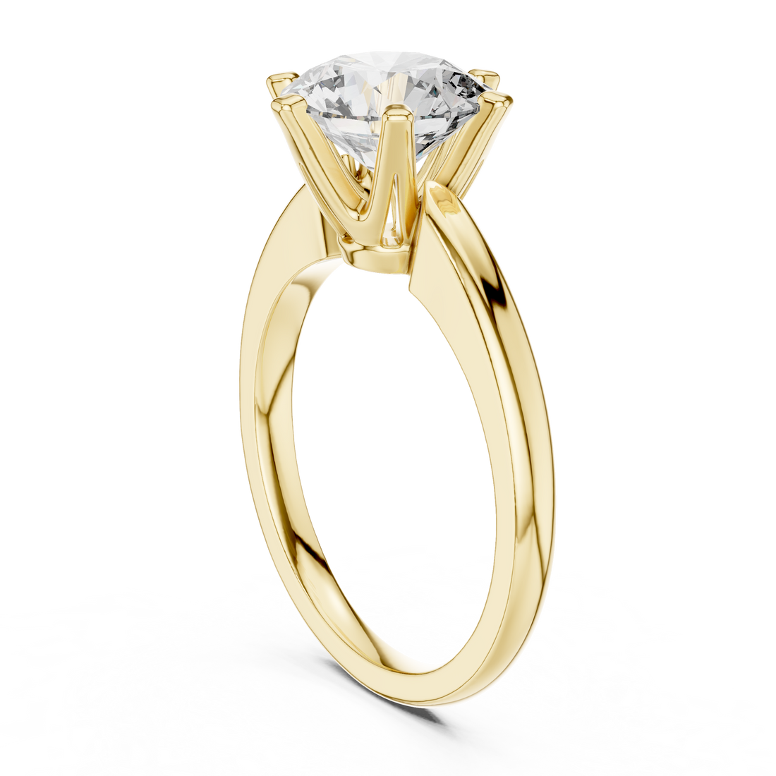 Minimalist Round Diamond Engagement Ring – Elegant White Gold Finish