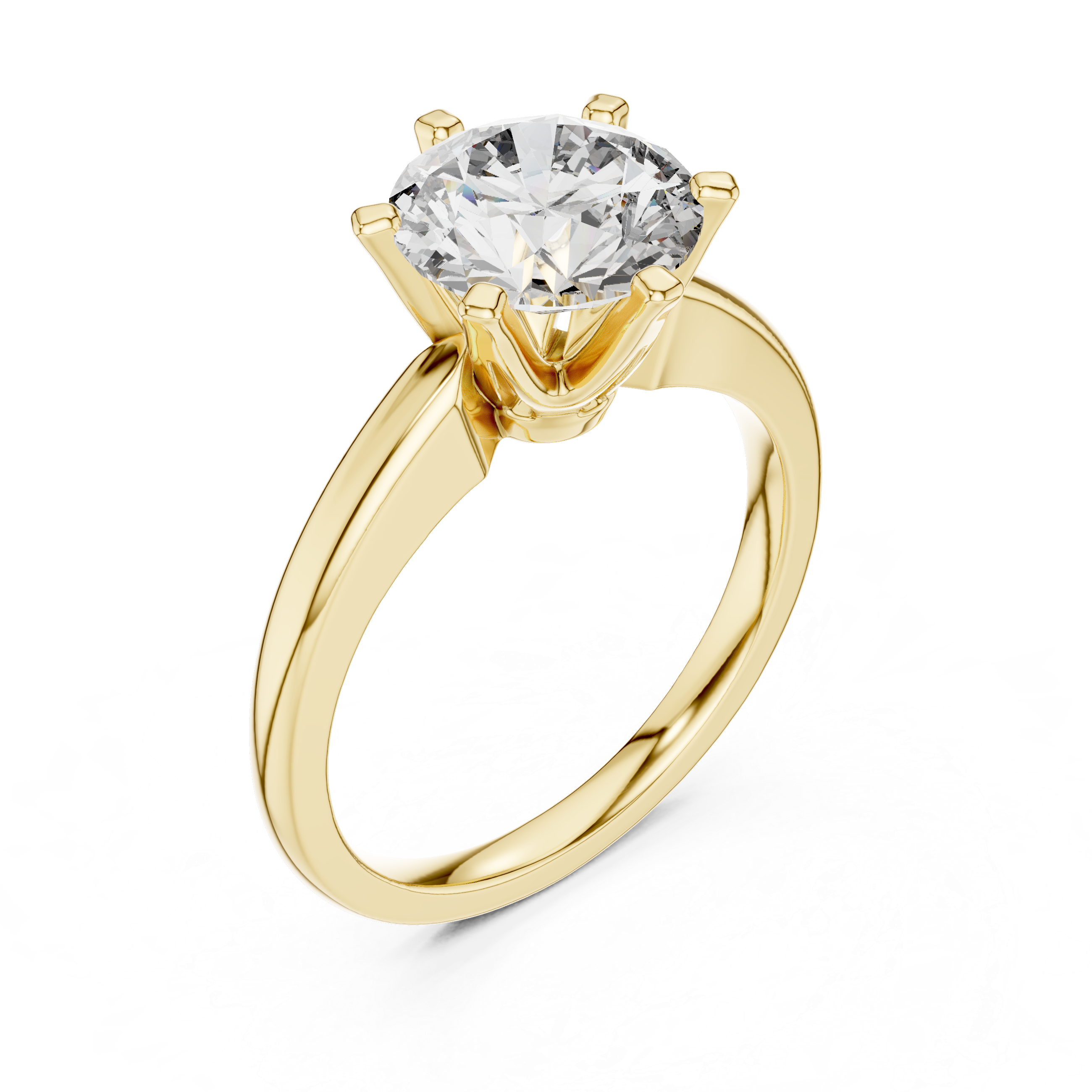 Minimalist Round Diamond Engagement Ring – Elegant White Gold Finish