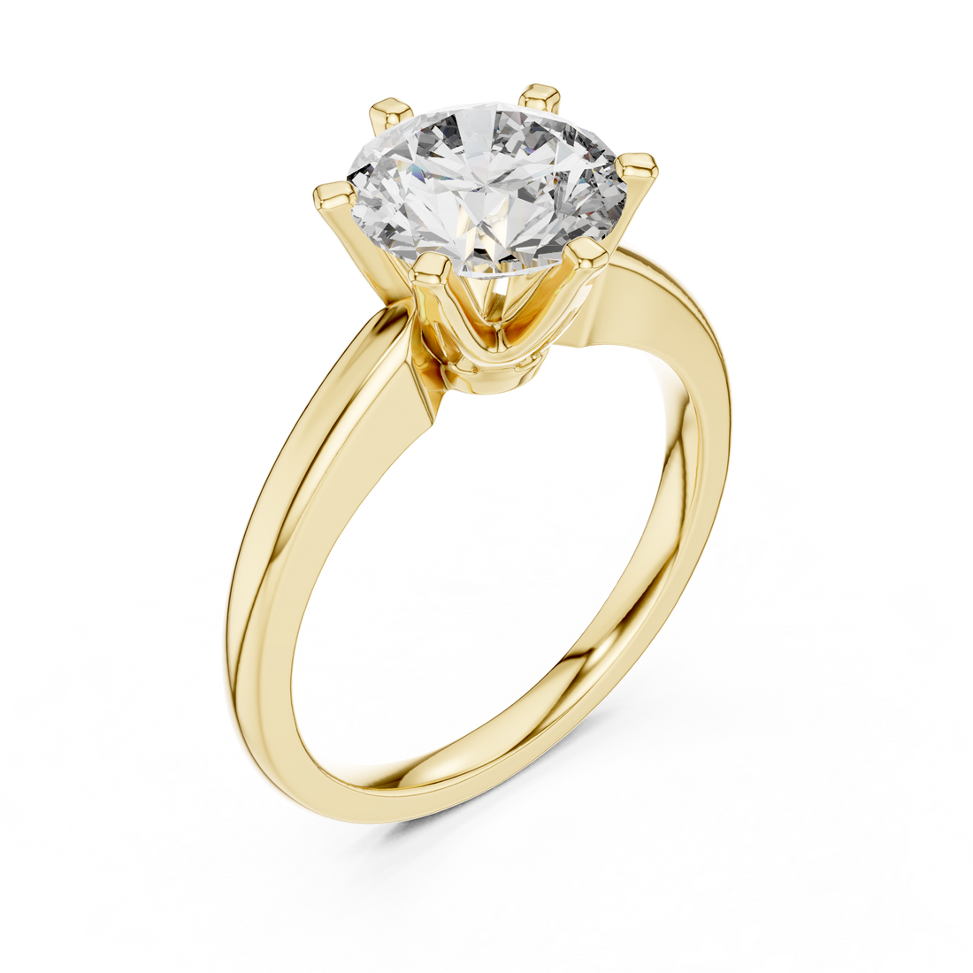 Minimalist Round Diamond Engagement Ring – Elegant White Gold Finish