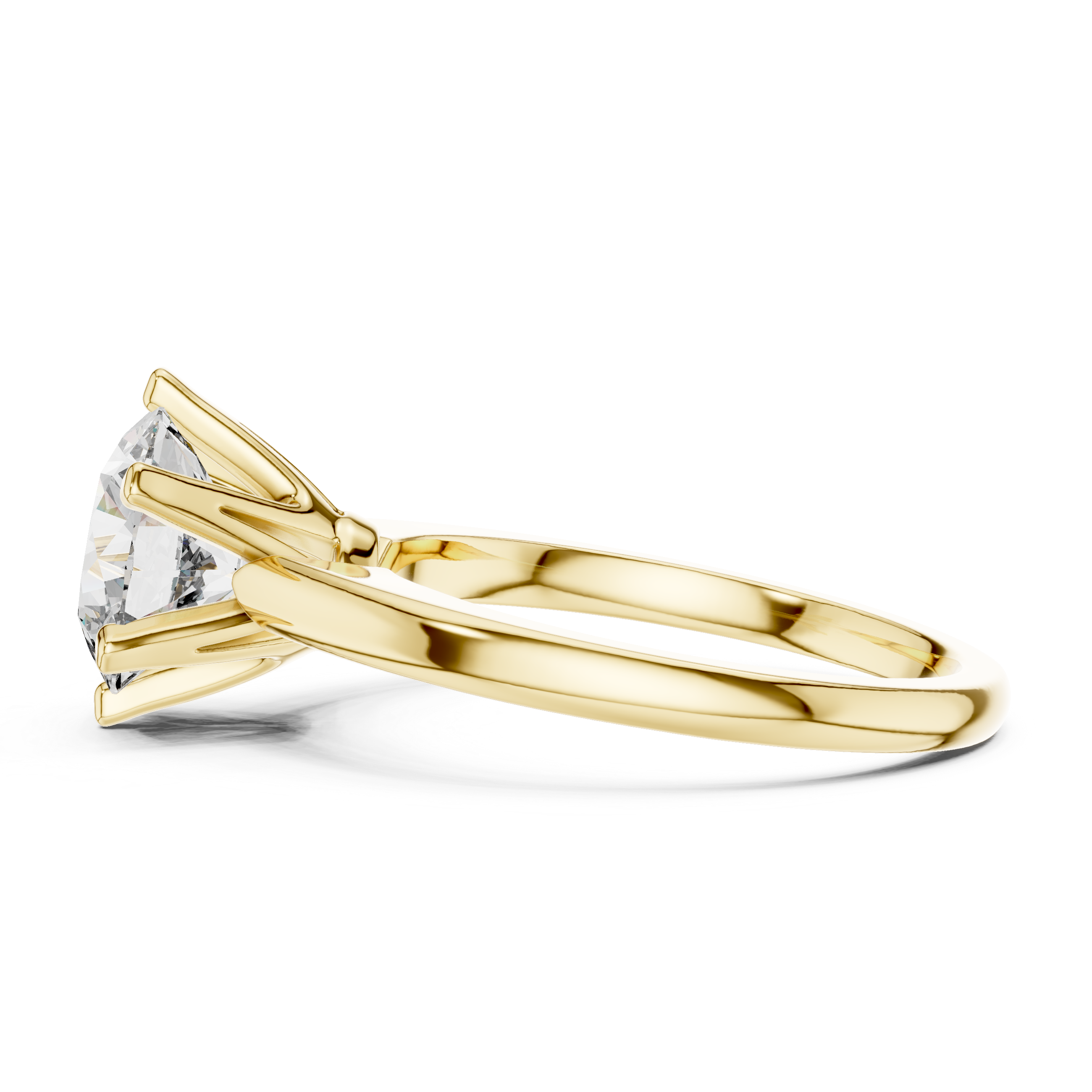Minimalist Round Diamond Engagement Ring – Elegant White Gold Finish