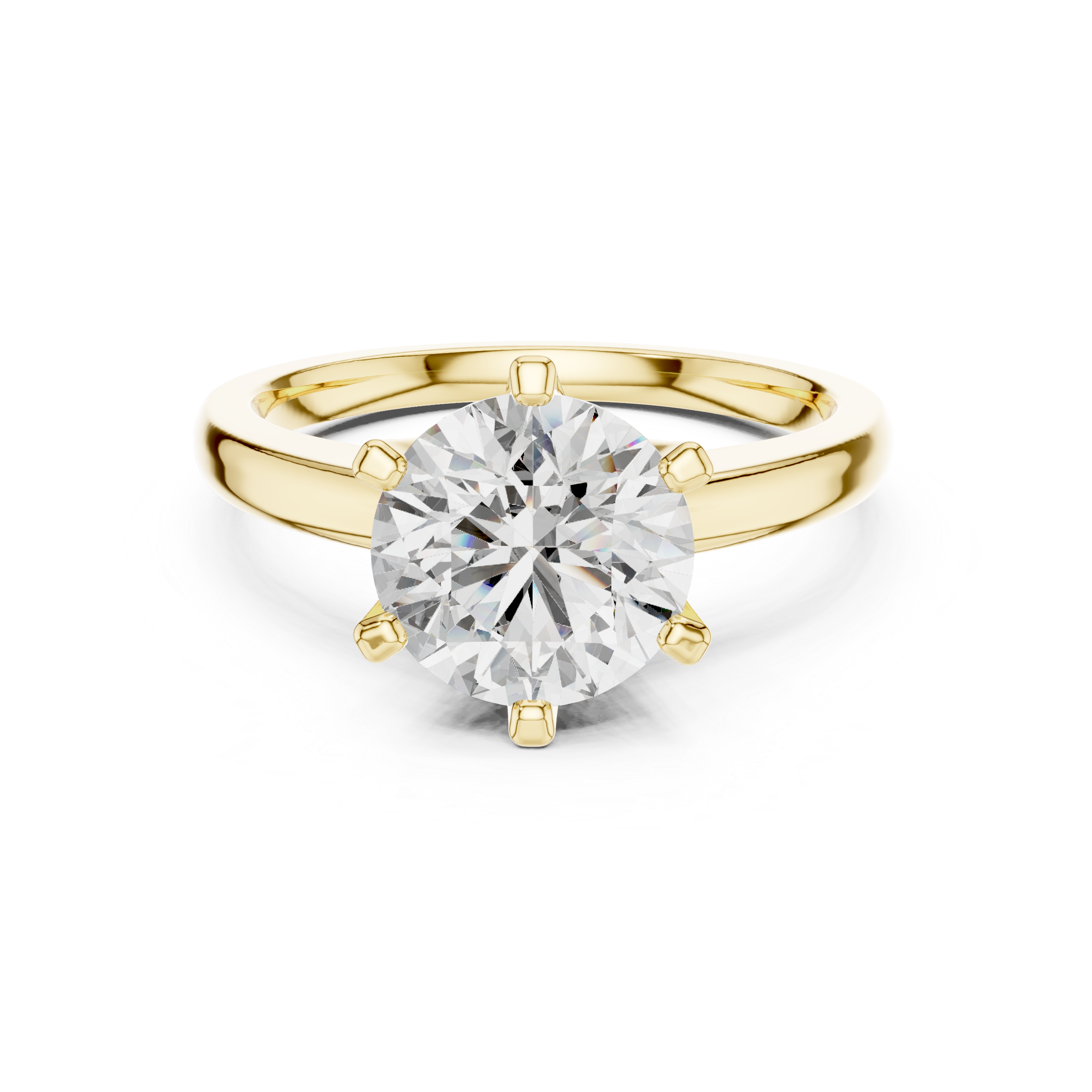 Minimalist Round Diamond Engagement Ring – Elegant White Gold Finish