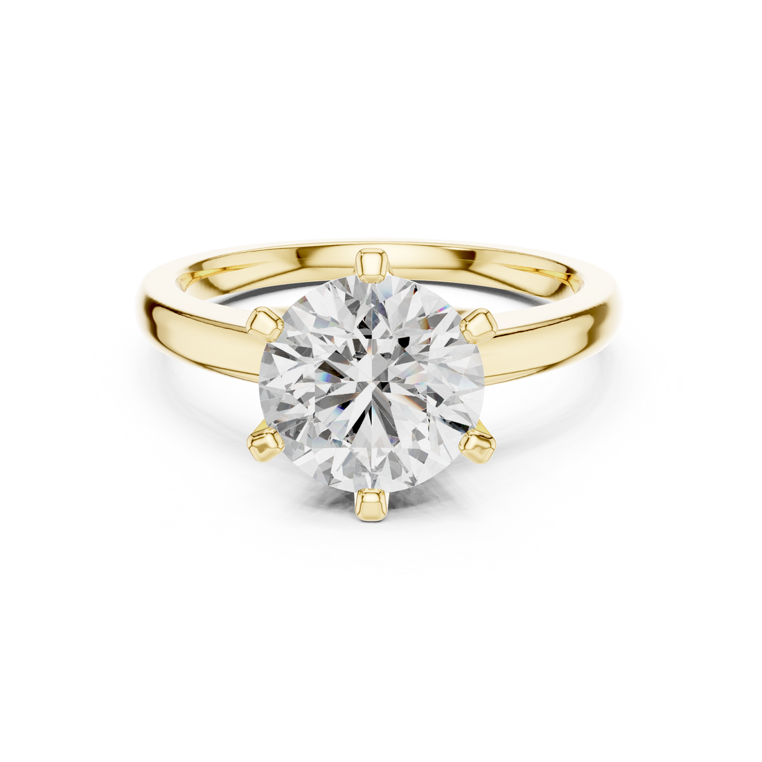 Minimalist Round Diamond Engagement Ring – Elegant White Gold Finish
