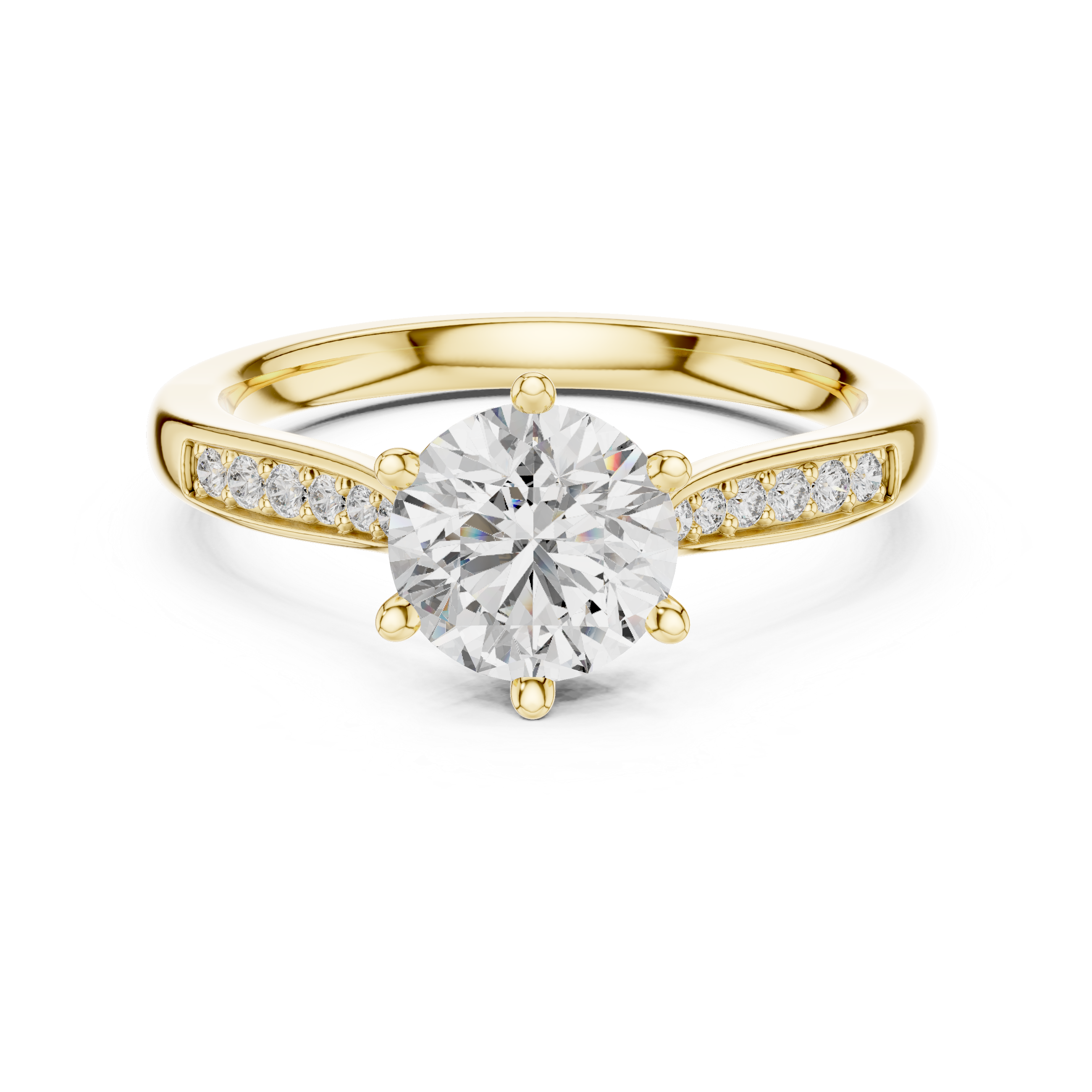 Brilliant Round Cut Diamond Solitaire Ring with Cathedral Mount