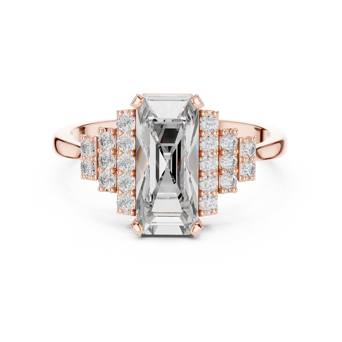 1.8 Ct Emerald Cut Diamond Engagement Ring White Gold Lab Grown Bridal Jewelry