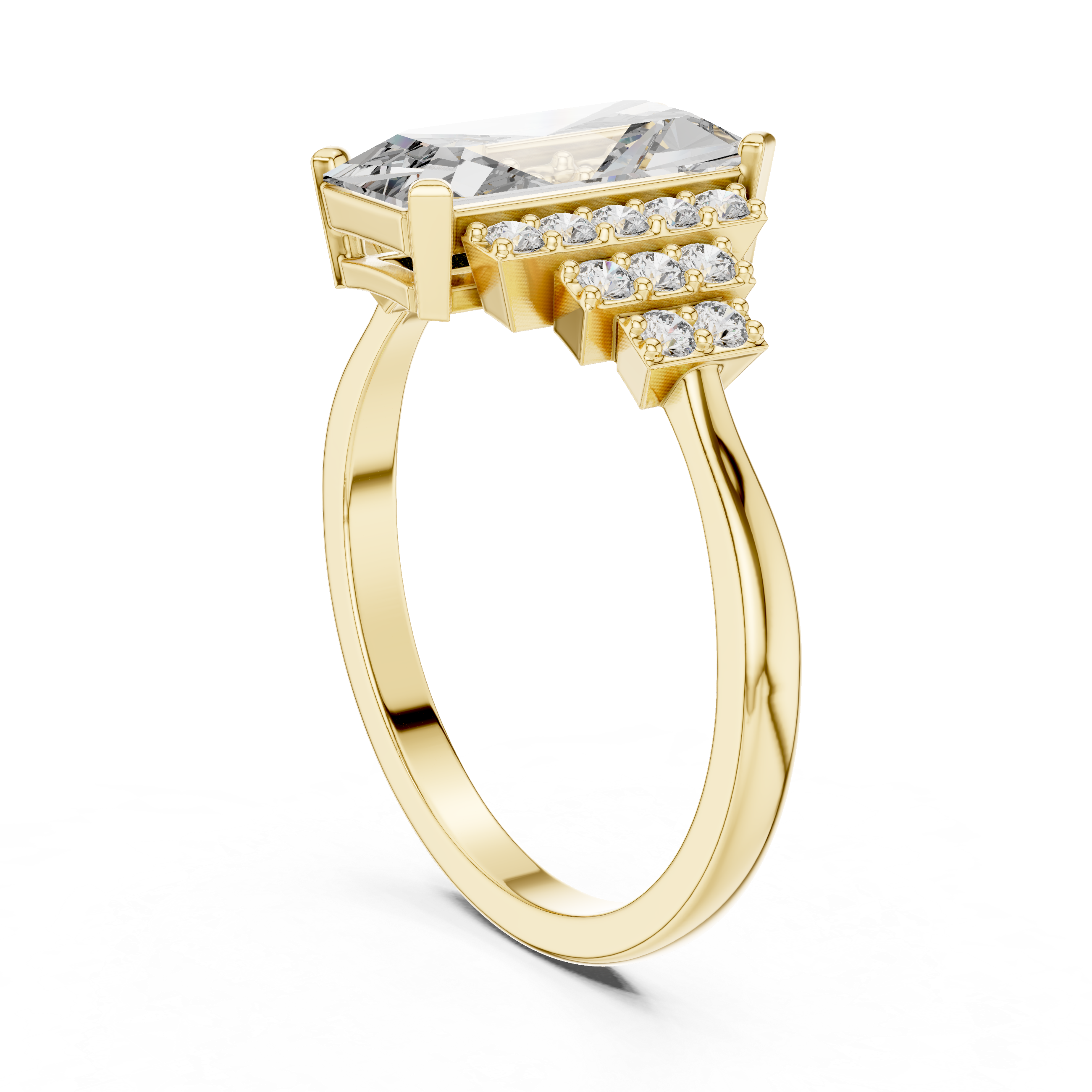 1.8 Ct Emerald Cut Diamond Engagement Ring White Gold Lab Grown Bridal Jewelry
