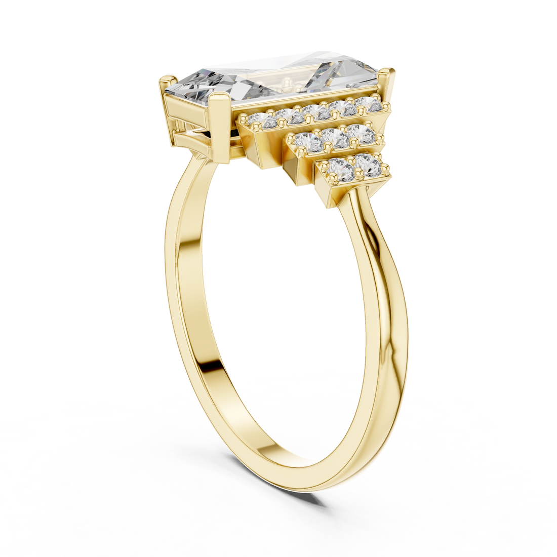 1.8 Ct Emerald Cut Diamond Engagement Ring White Gold Lab Grown Bridal Jewelry