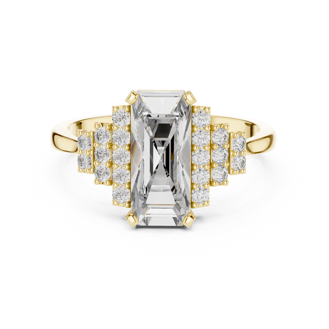 1.8 Ct Emerald Cut Diamond Engagement Ring White Gold Lab Grown Bridal Jewelry
