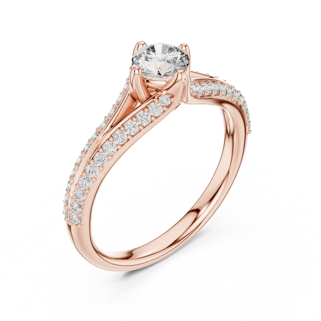 Elegance Round Cut Diamond Halo Engagement Ring