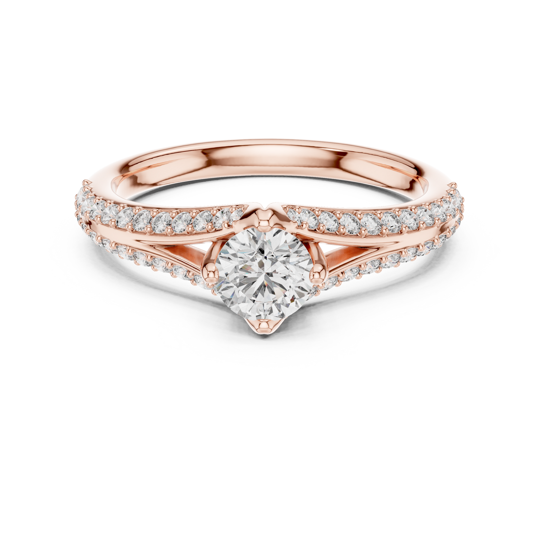 Elegance Round Cut Diamond Halo Engagement Ring
