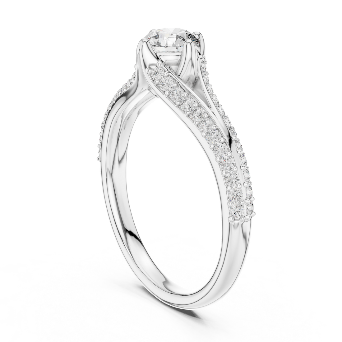 Elegance Round Cut Diamond Halo Engagement Ring