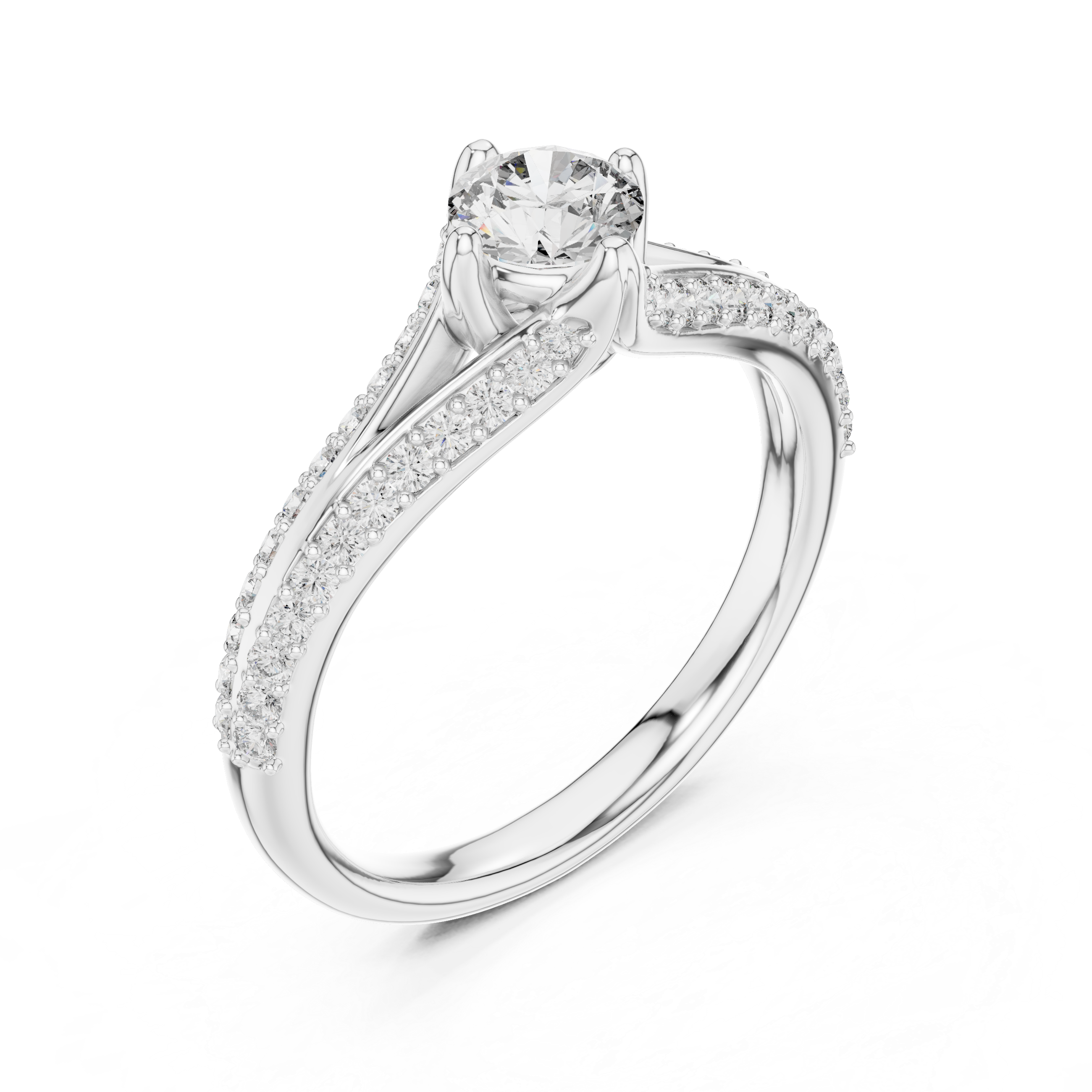 Elegance Round Cut Diamond Halo Engagement Ring