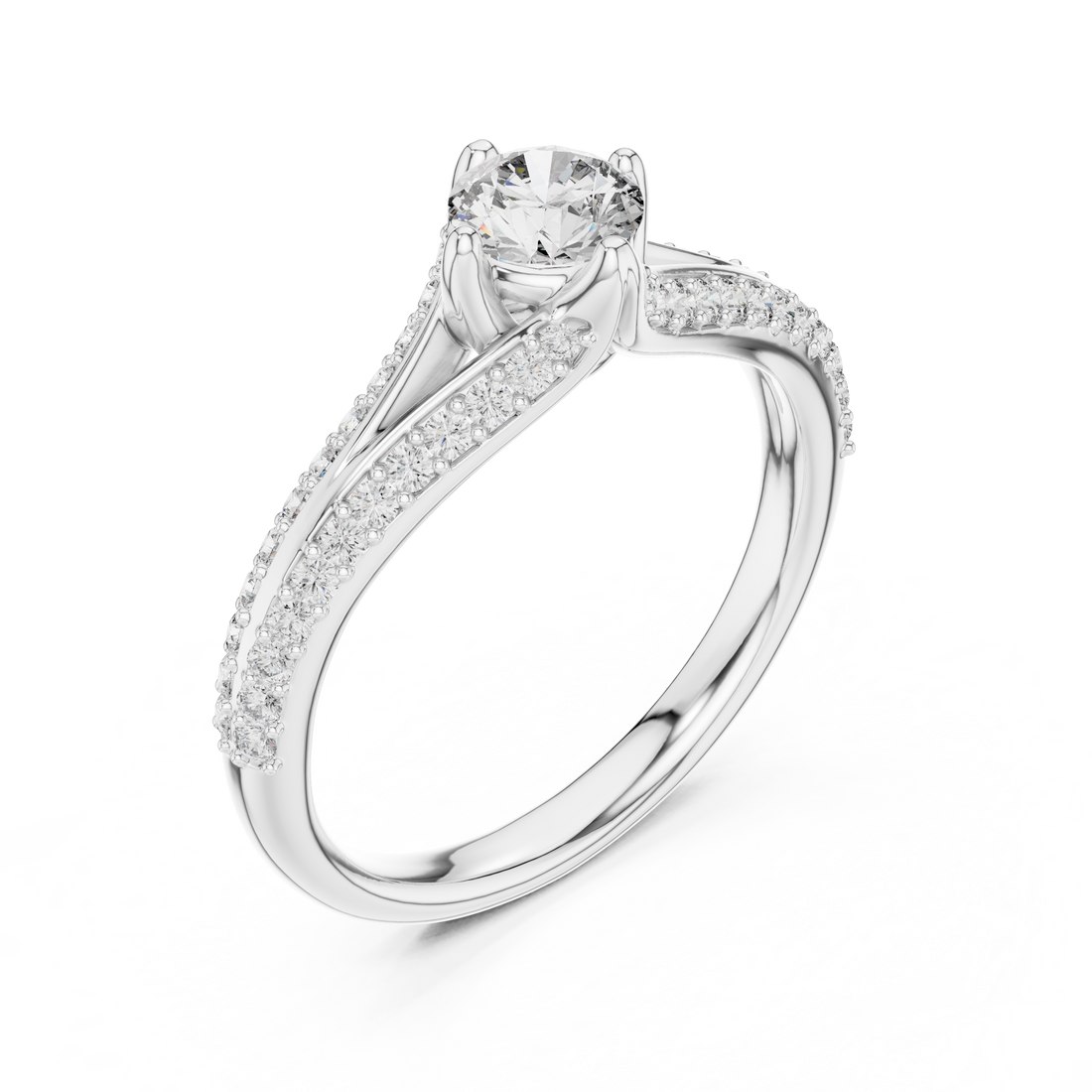 Elegance Round Cut Diamond Halo Engagement Ring