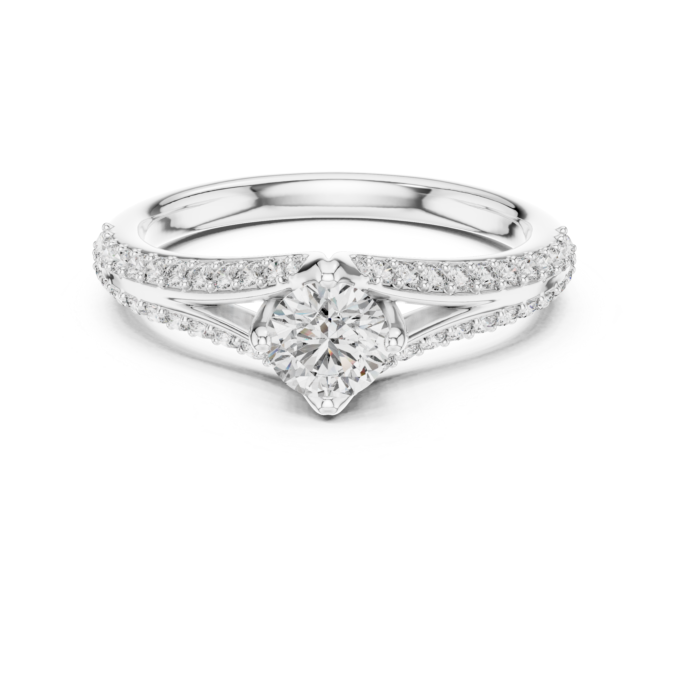 Elegance Round Cut Diamond Halo Engagement Ring