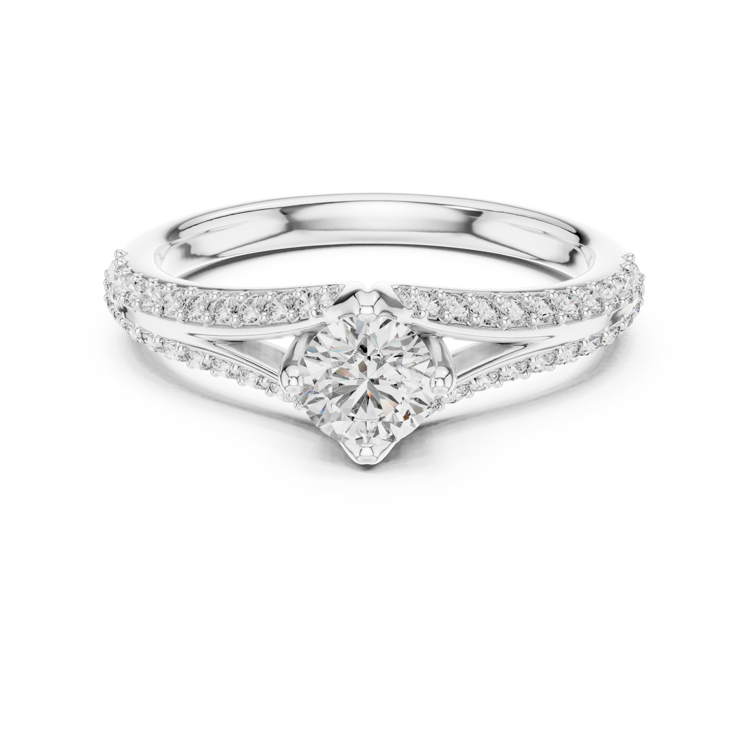 Elegance Round Cut Diamond Halo Engagement Ring