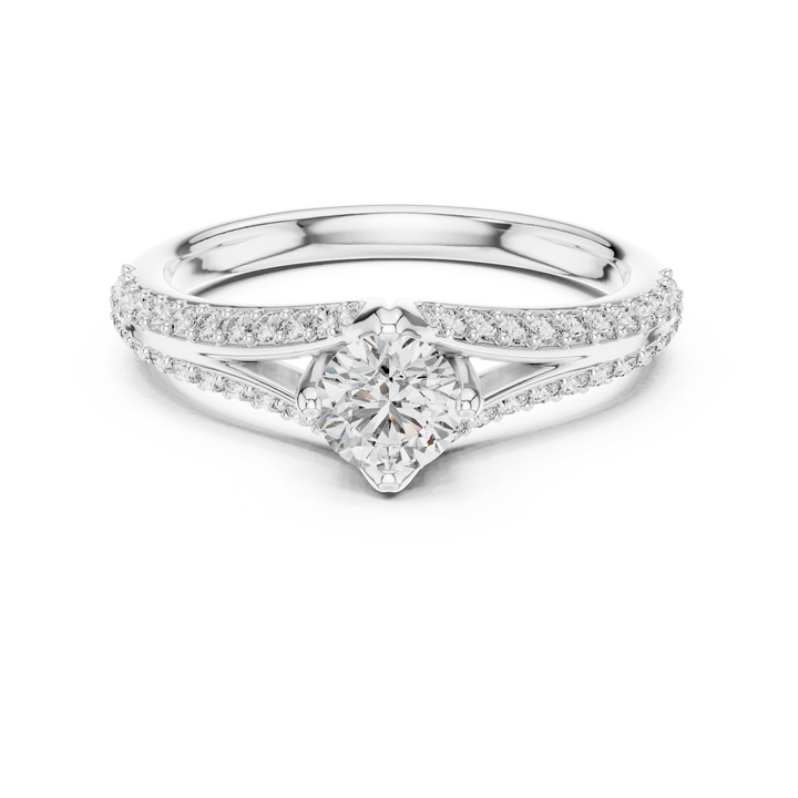 Elegance Round Cut Diamond Halo Engagement Ring