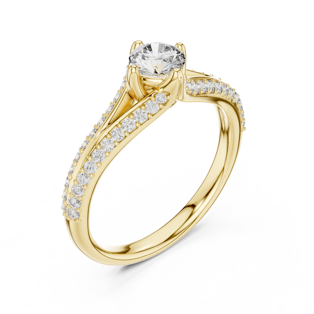 Elegance Round Cut Diamond Halo Engagement Ring