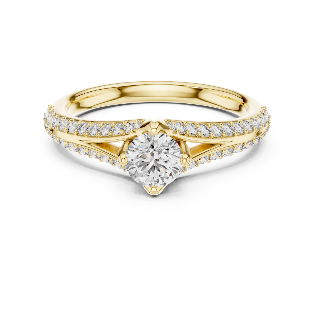 Elegance Round Cut Diamond Halo Engagement Ring
