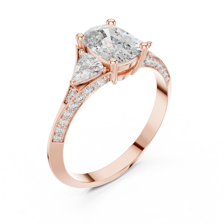 Designer Diamond Ring with Cushion Cut Center & Pavé Accents