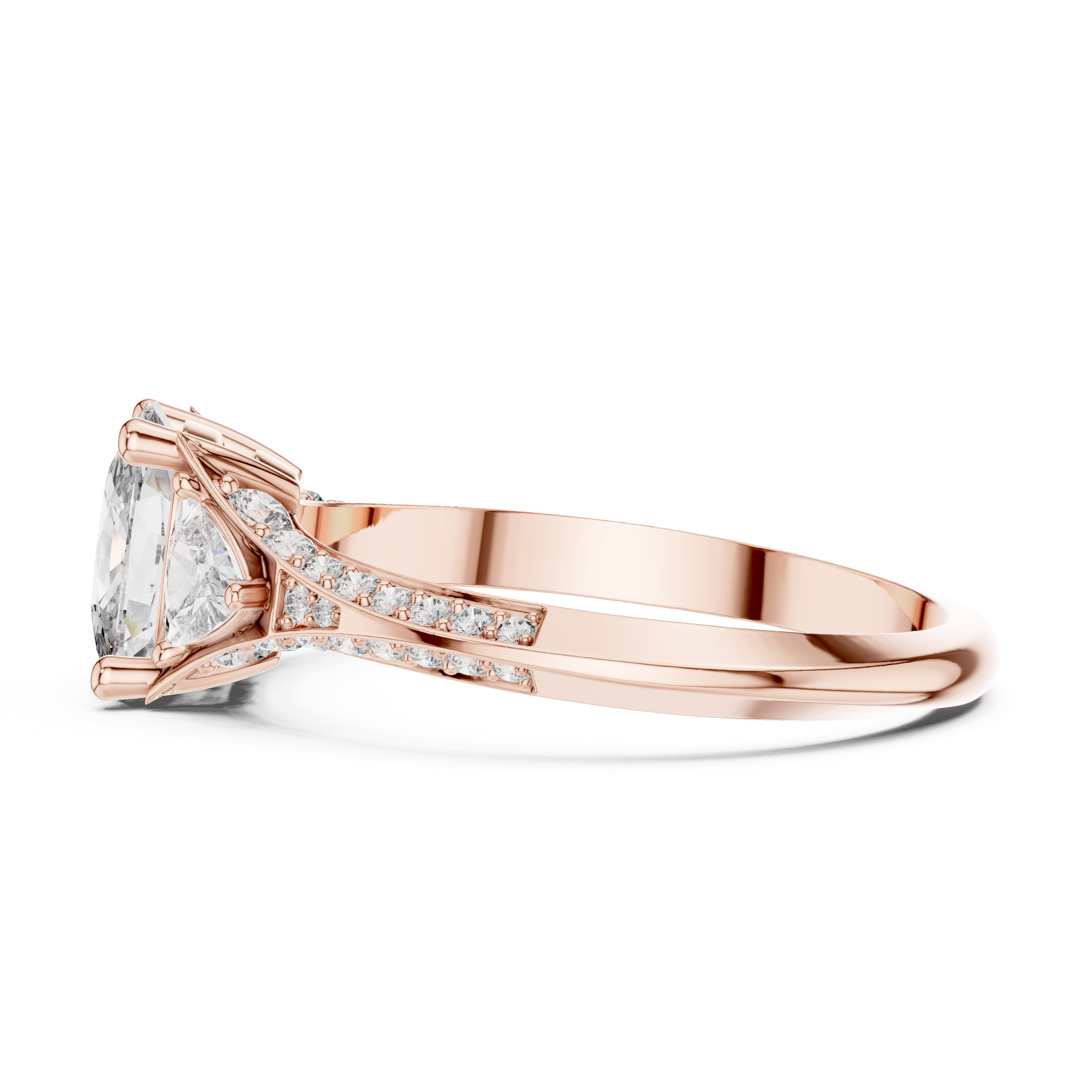Designer Diamond Ring with Cushion Cut Center & Pavé Accents