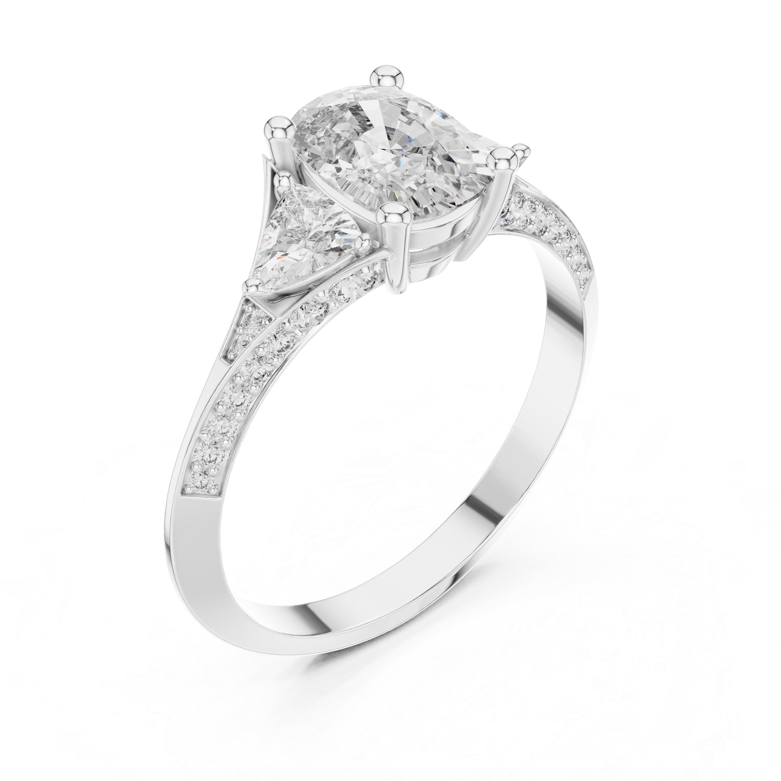 Designer Diamond Ring with Cushion Cut Center & Pavé Accents