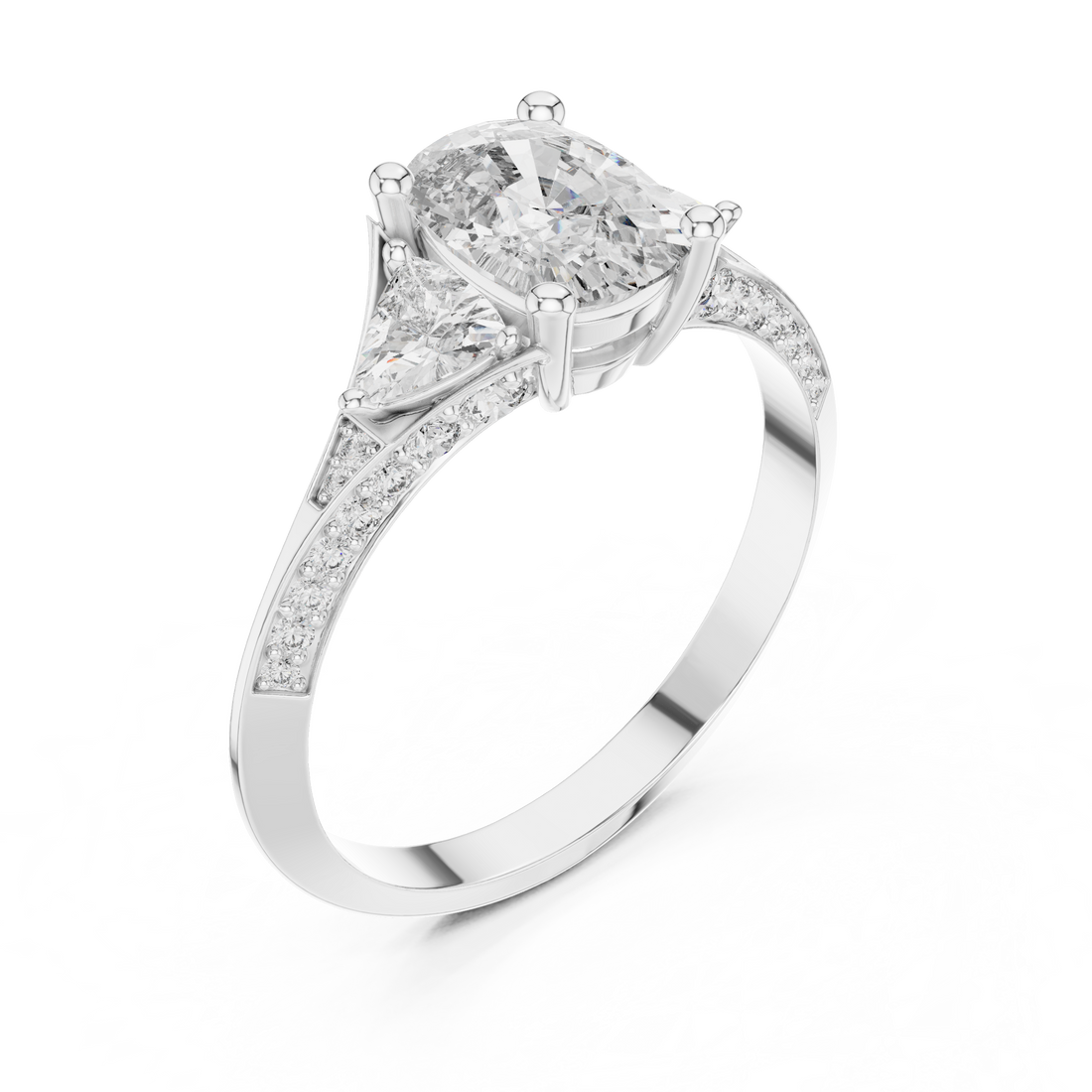 Designer Diamond Ring with Cushion Cut Center & Pavé Accents