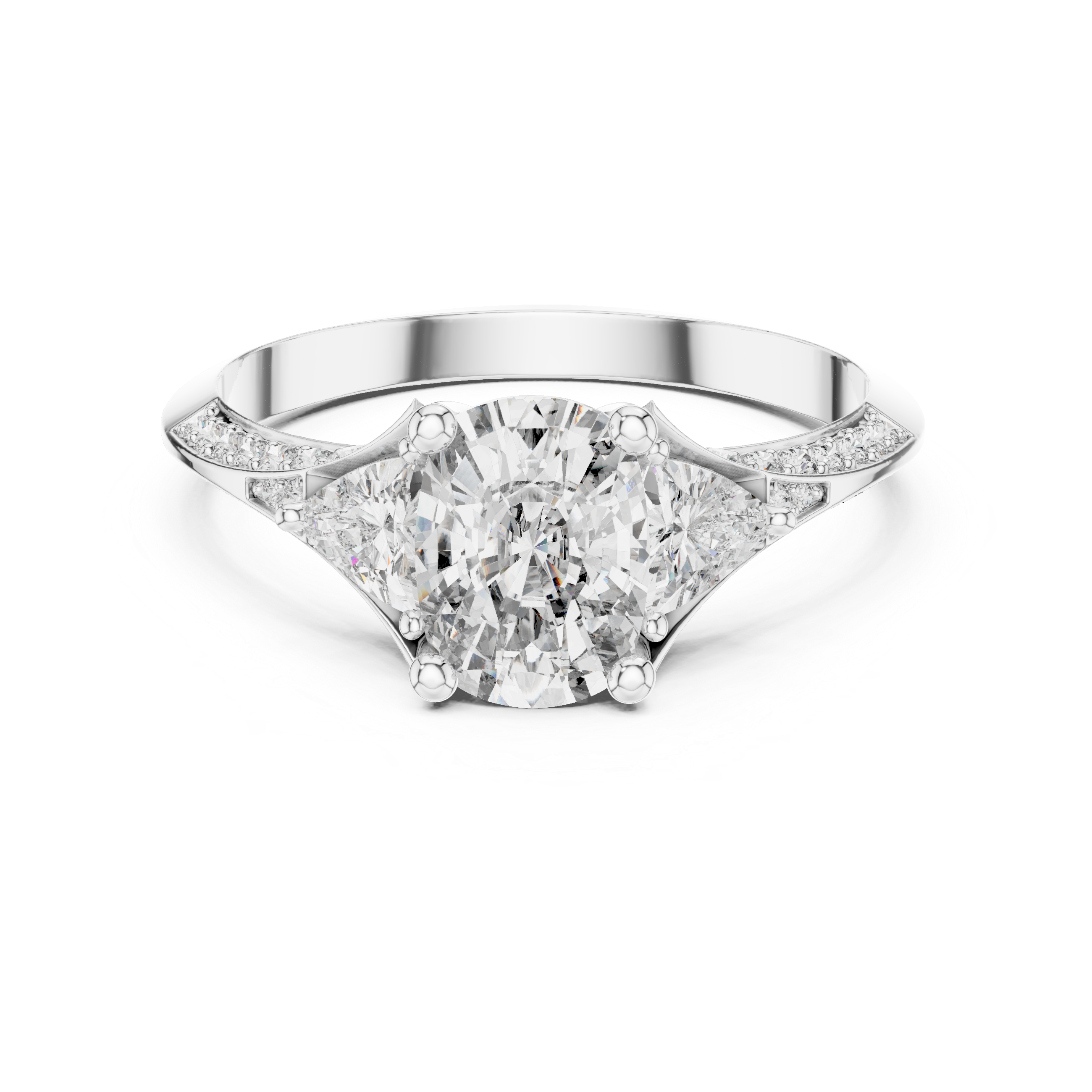 Designer Diamond Ring with Cushion Cut Center & Pavé Accents