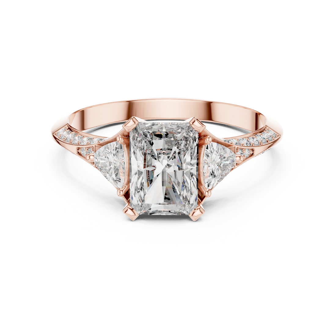 White Gold Radiant Cut Diamond Halo Engagement Ring – Elegant & Unique