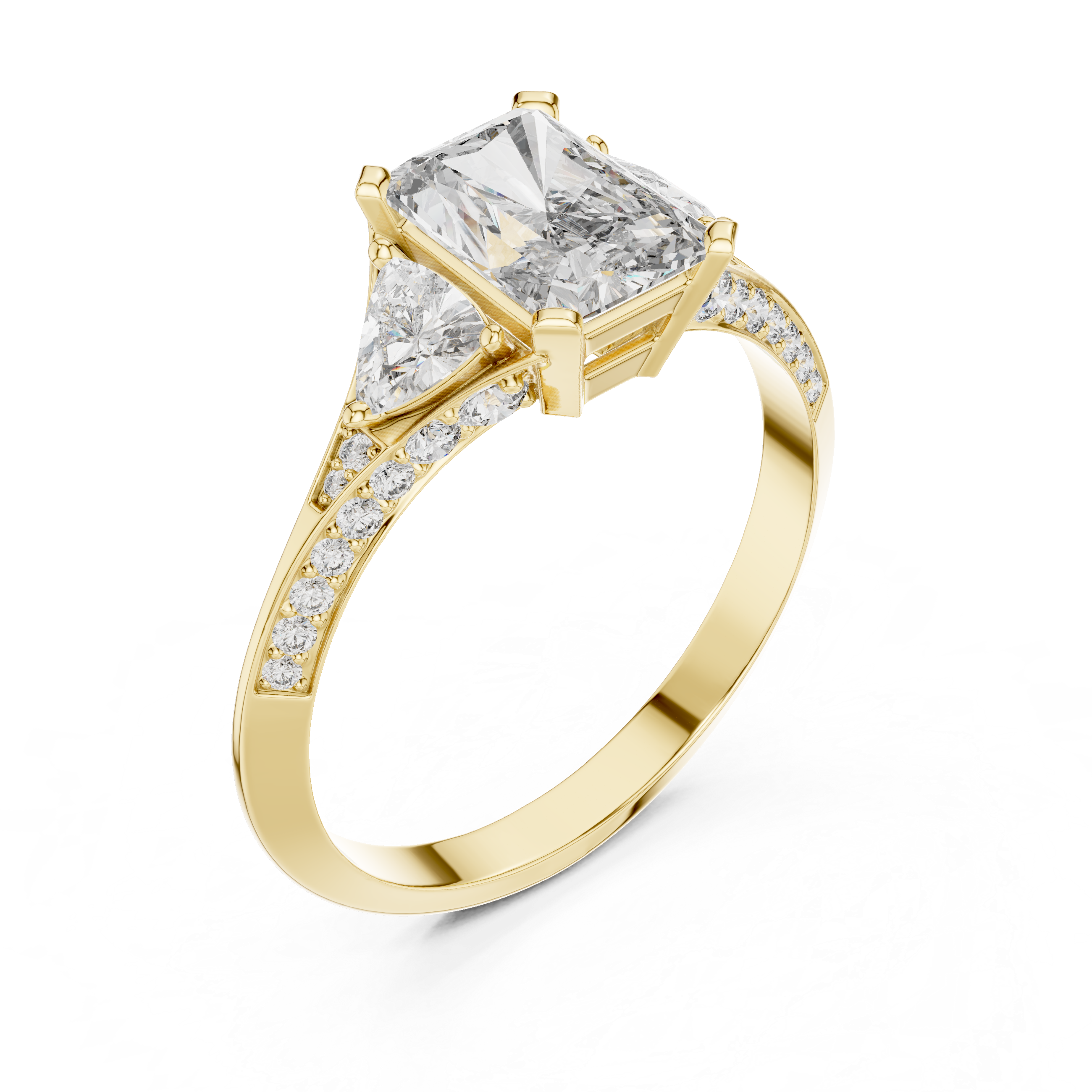 White Gold Radiant Cut Diamond Halo Engagement Ring – Elegant & Unique