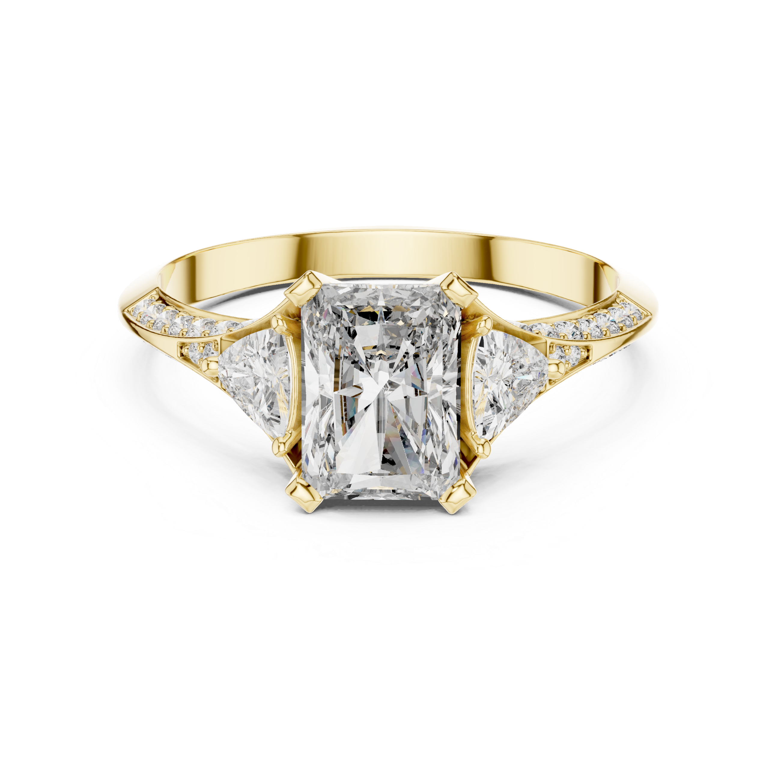 White Gold Radiant Cut Diamond Halo Engagement Ring – Elegant & Unique
