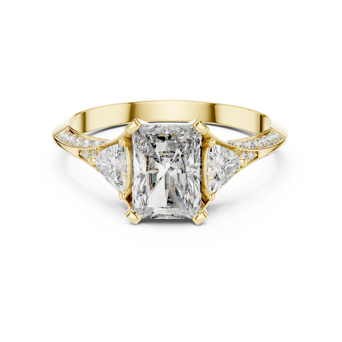 White Gold Radiant Cut Diamond Halo Engagement Ring – Elegant & Unique