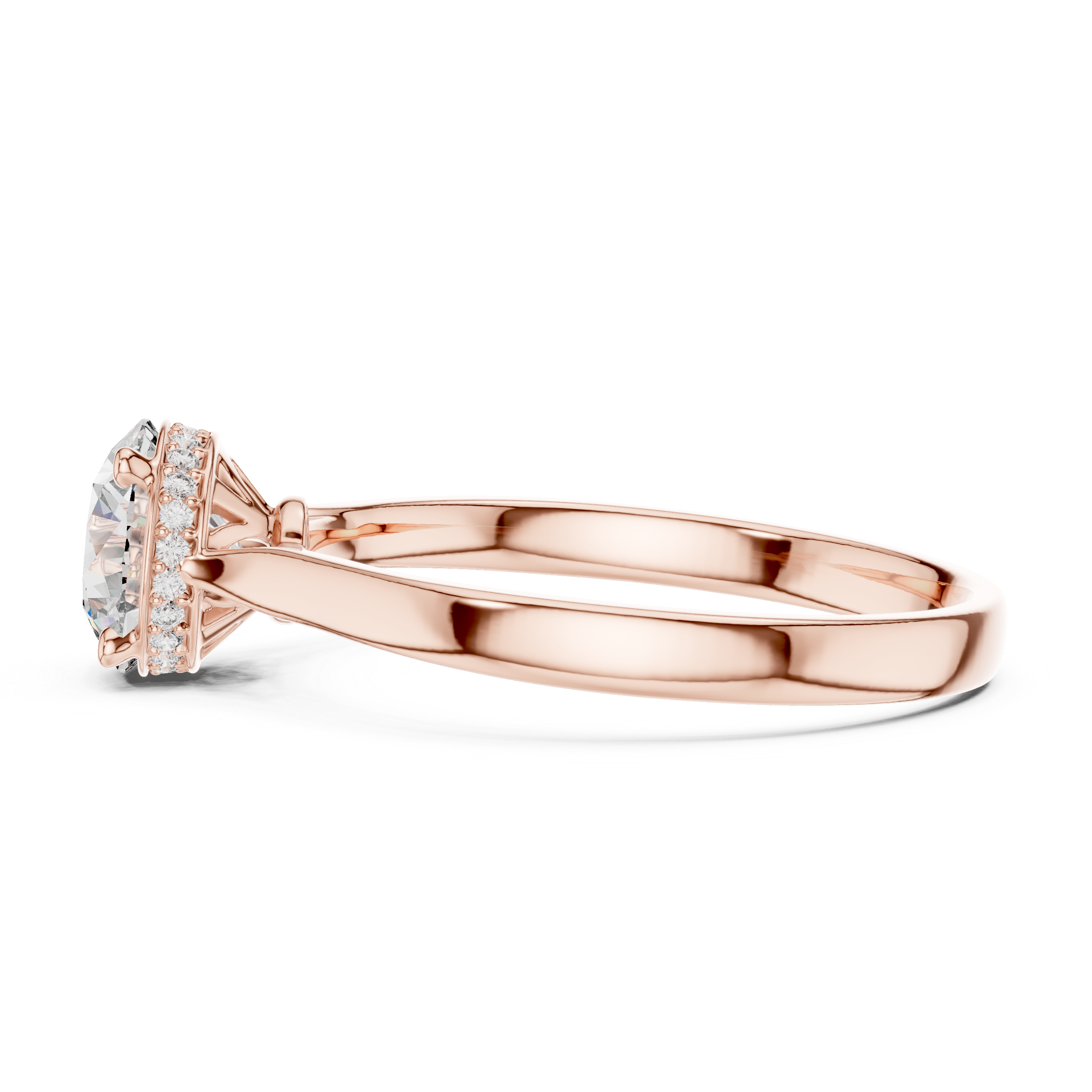 Minimalist Round Cut Diamond Ring with Hidden Halo