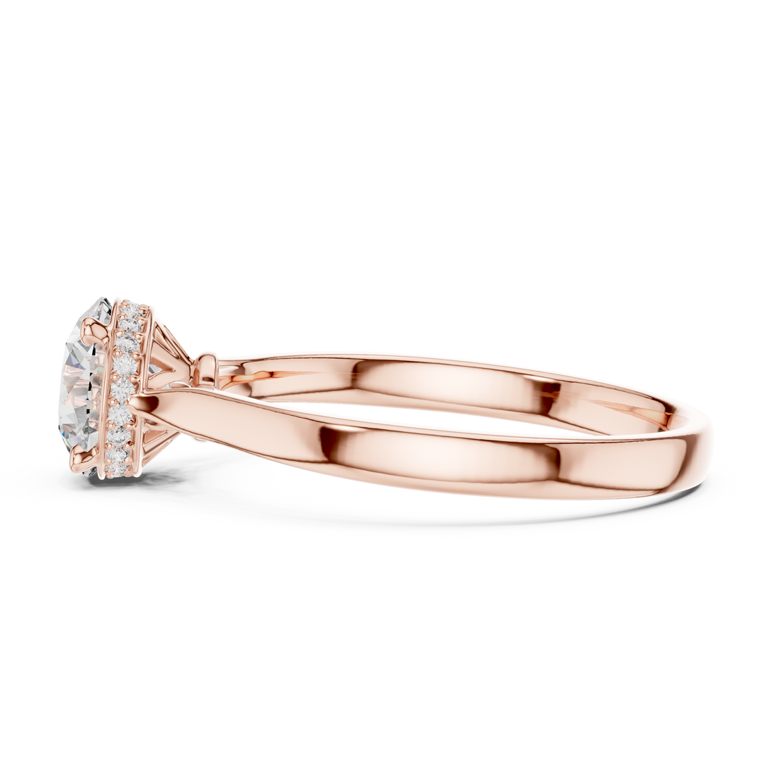 Minimalist Round Cut Diamond Ring with Hidden Halo