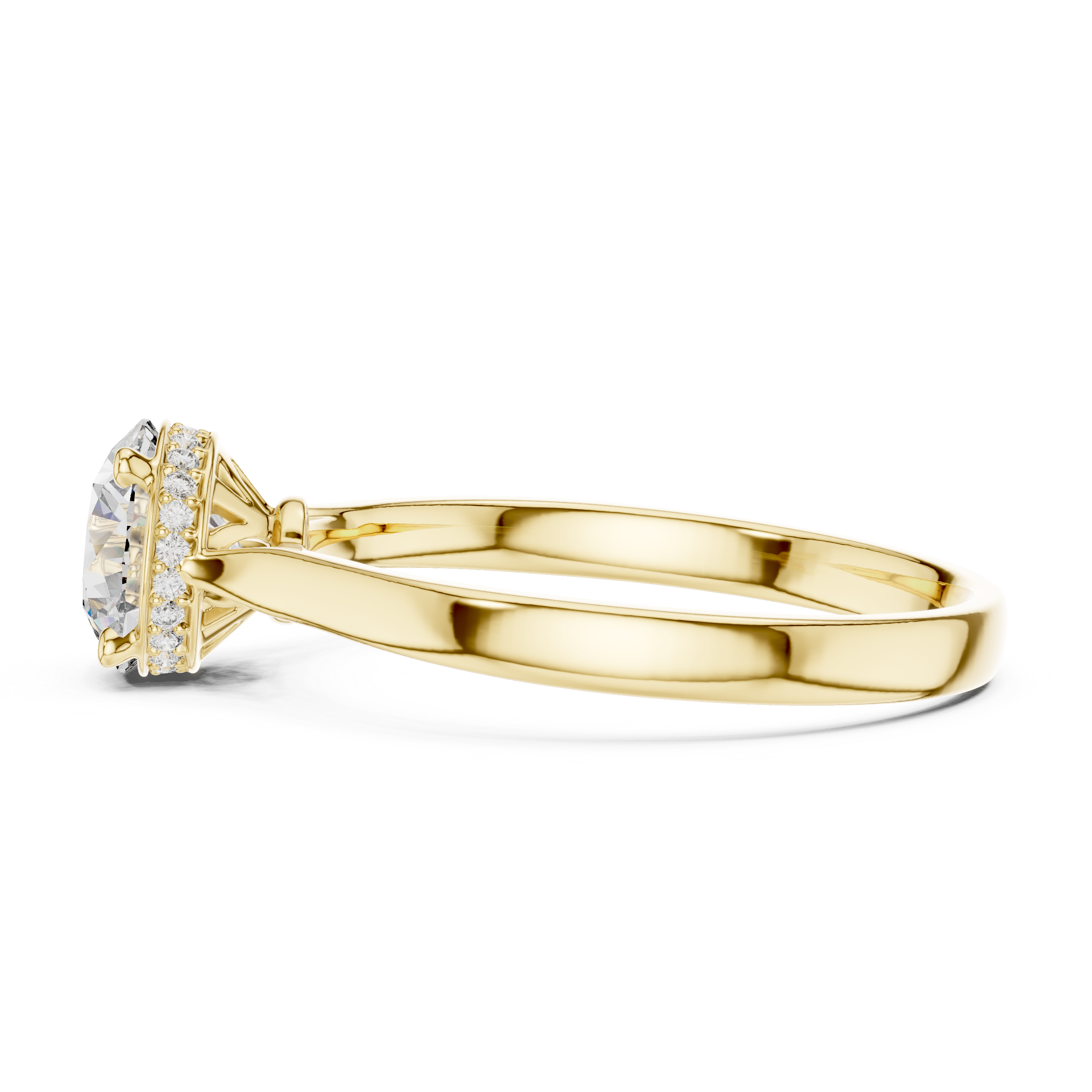 Minimalist Round Cut Diamond Ring with Hidden Halo