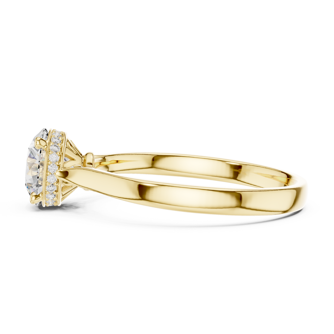 Minimalist Round Cut Diamond Ring with Hidden Halo