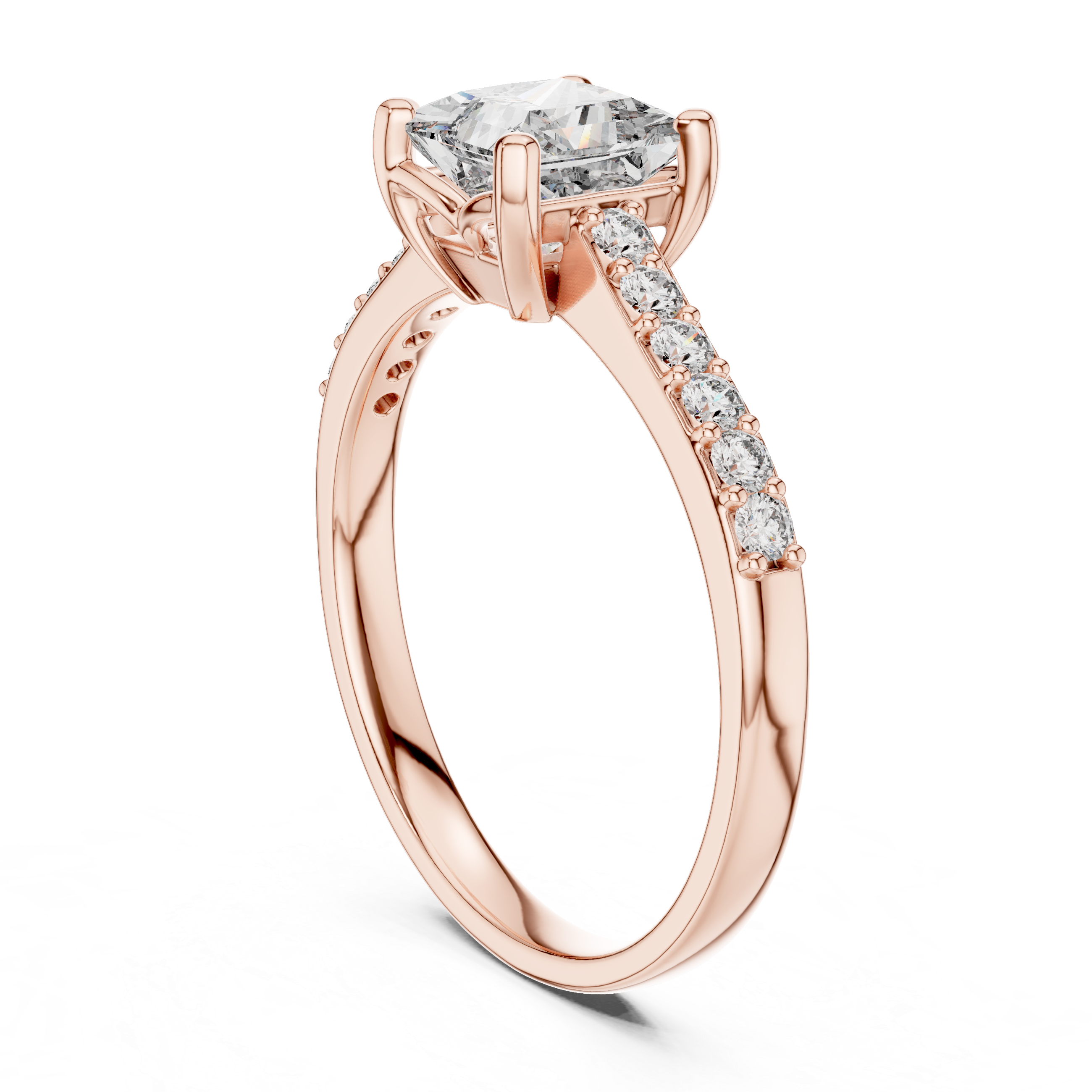 Stunning Princess Diamond With Side Stone
