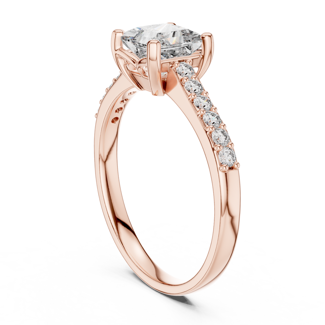 Stunning Princess Diamond With Side Stone
