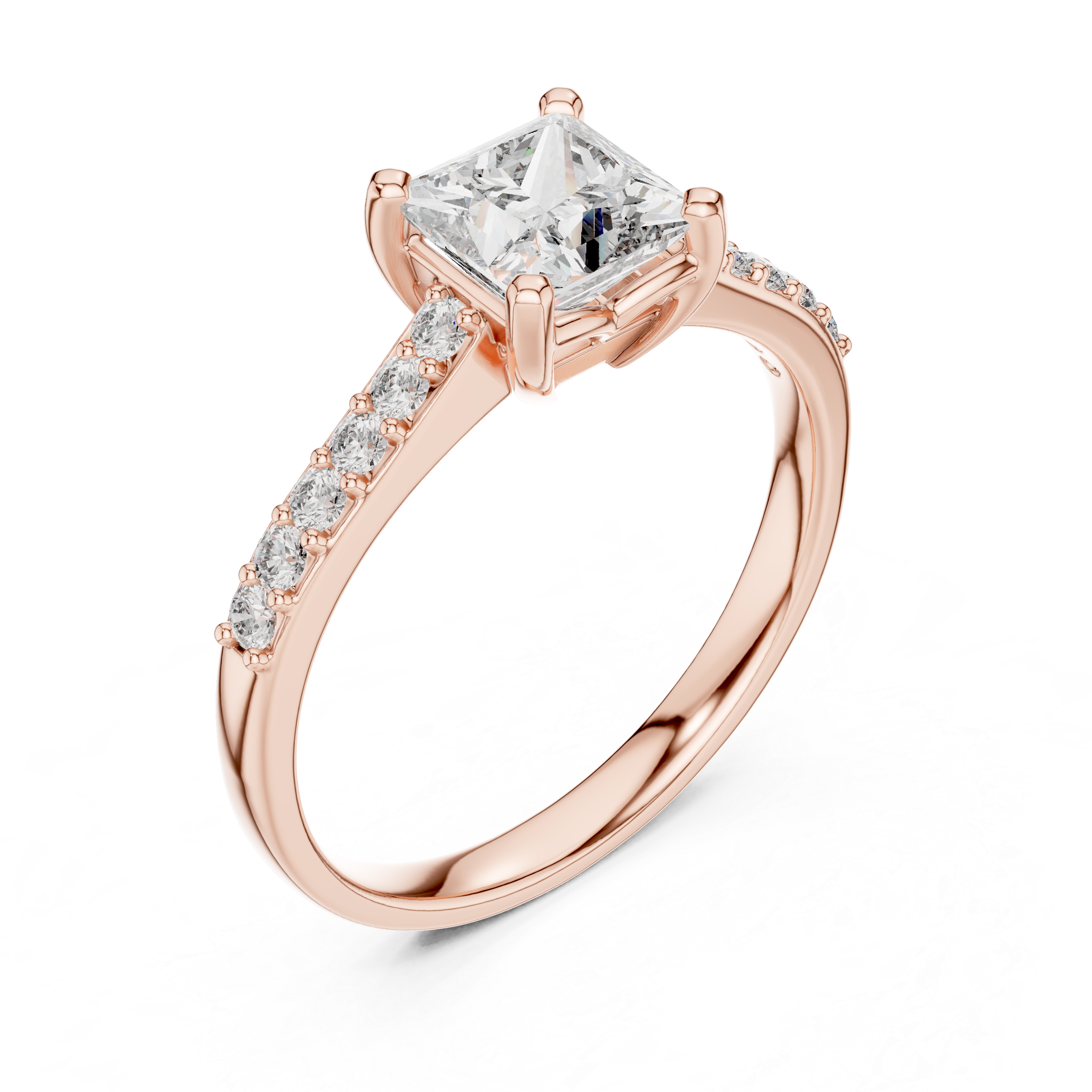 Stunning Princess Diamond With Side Stone