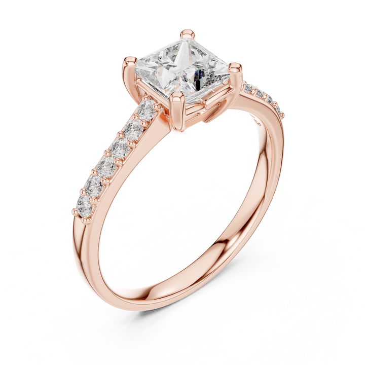 Stunning Princess Diamond With Side Stone