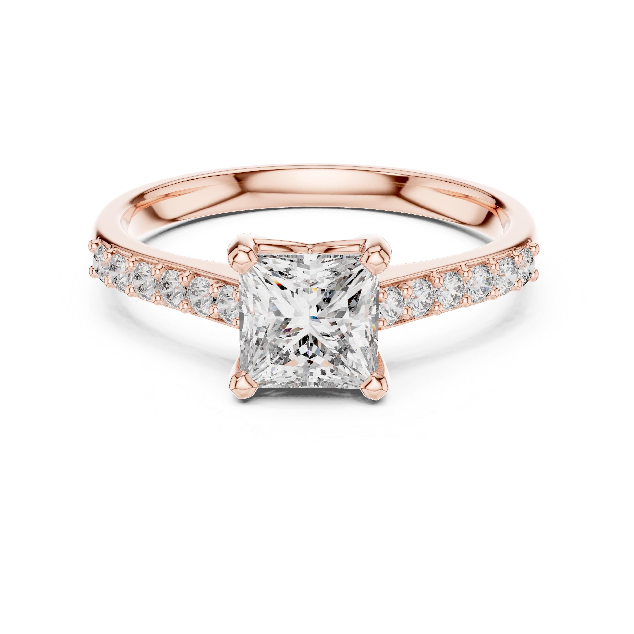 Stunning Princess Diamond With Side Stone