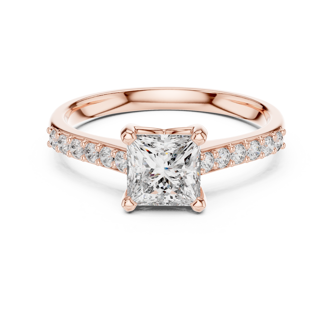 Stunning Princess Diamond With Side Stone