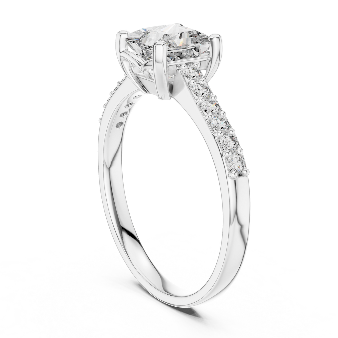 Stunning Princess Diamond With Side Stone