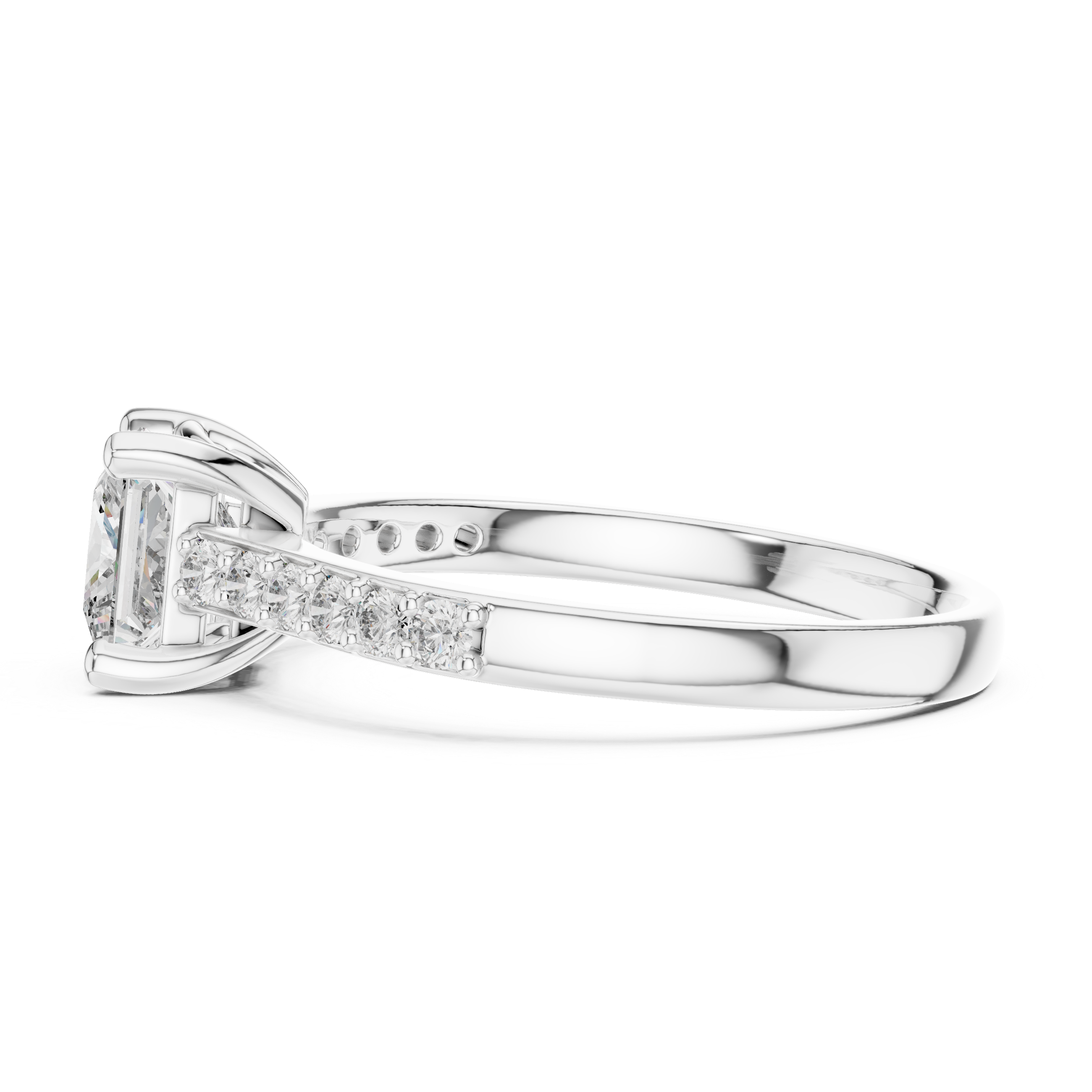 Stunning Princess Diamond With Side Stone