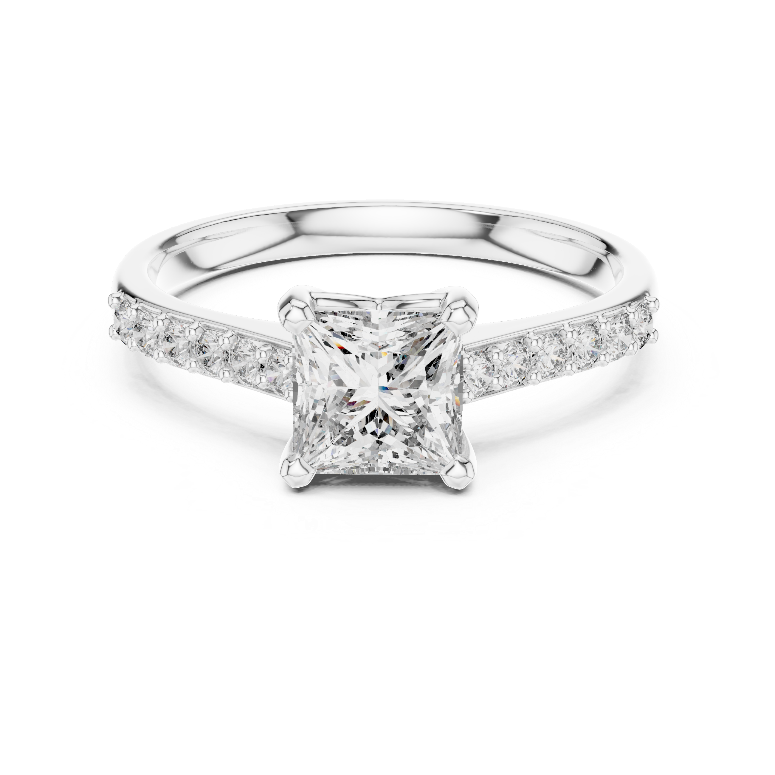 Stunning Princess Diamond With Side Stone