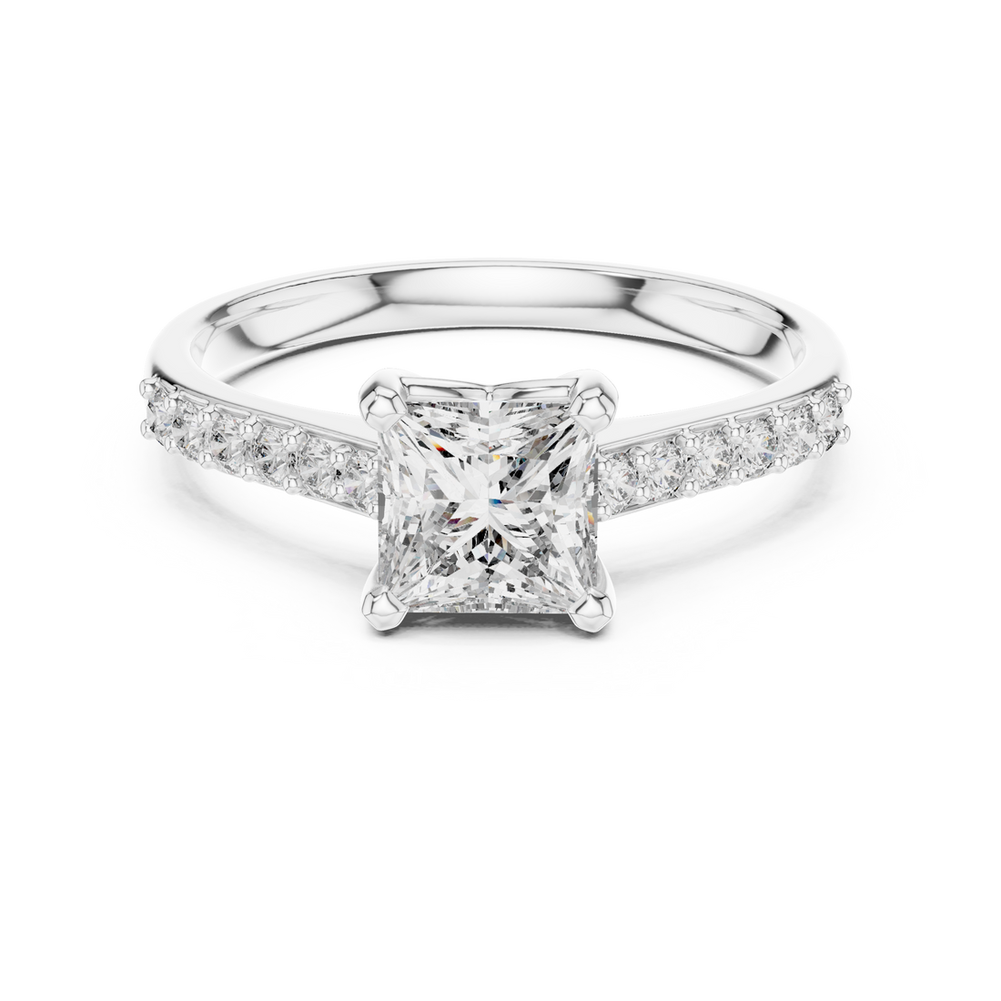 Stunning Princess Diamond With Side Stone