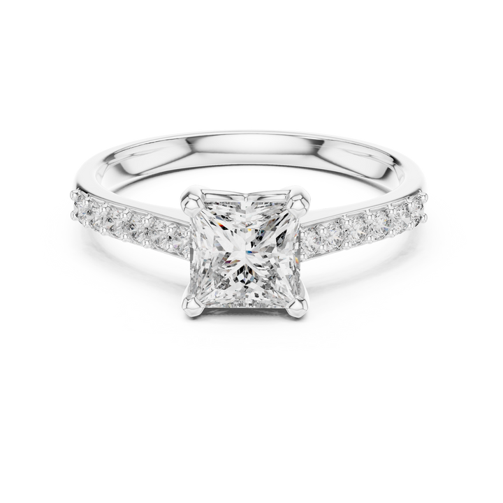 Stunning Princess Diamond With Side Stone