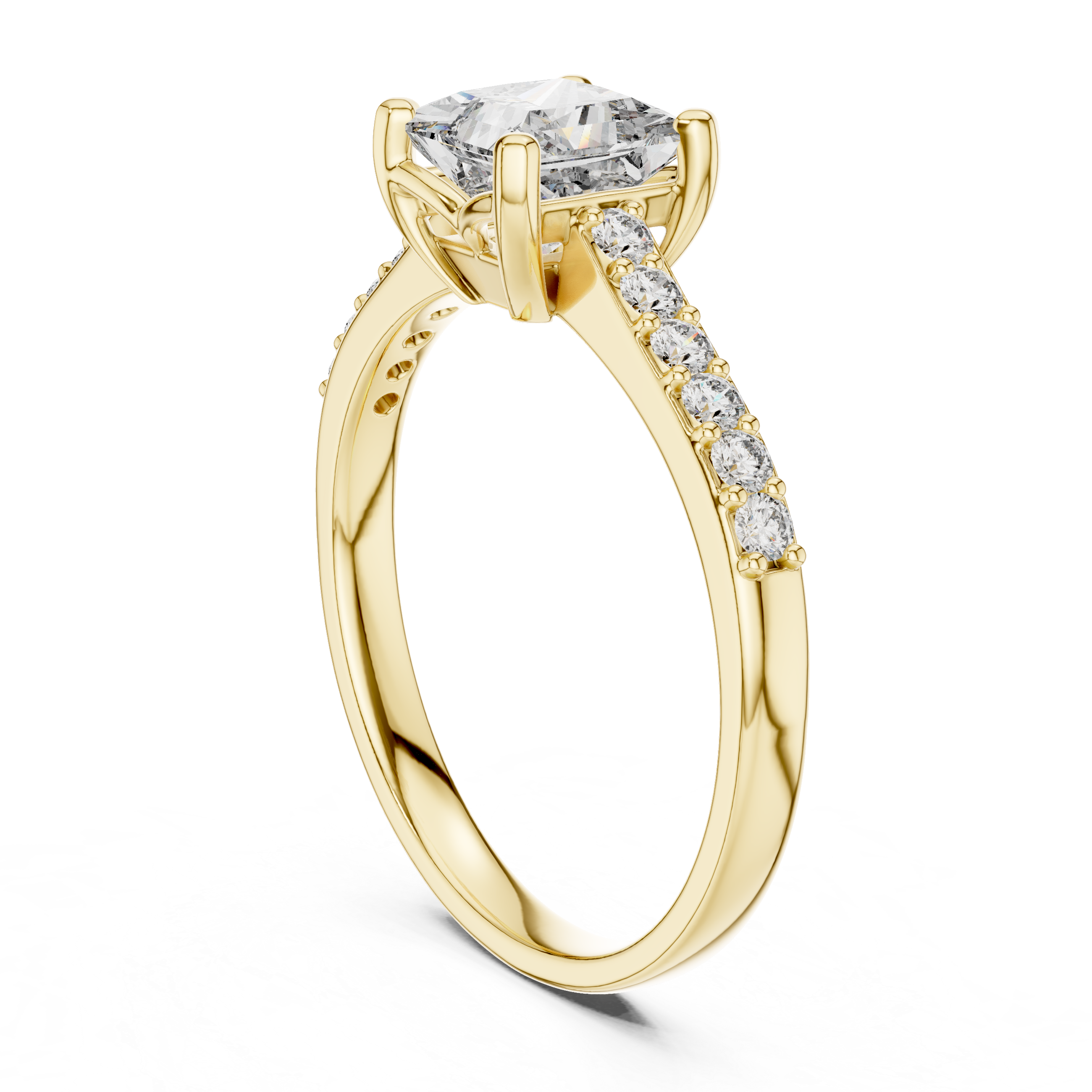 Stunning Princess Diamond With Side Stone