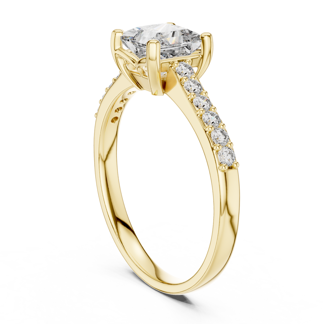 Stunning Princess Diamond With Side Stone