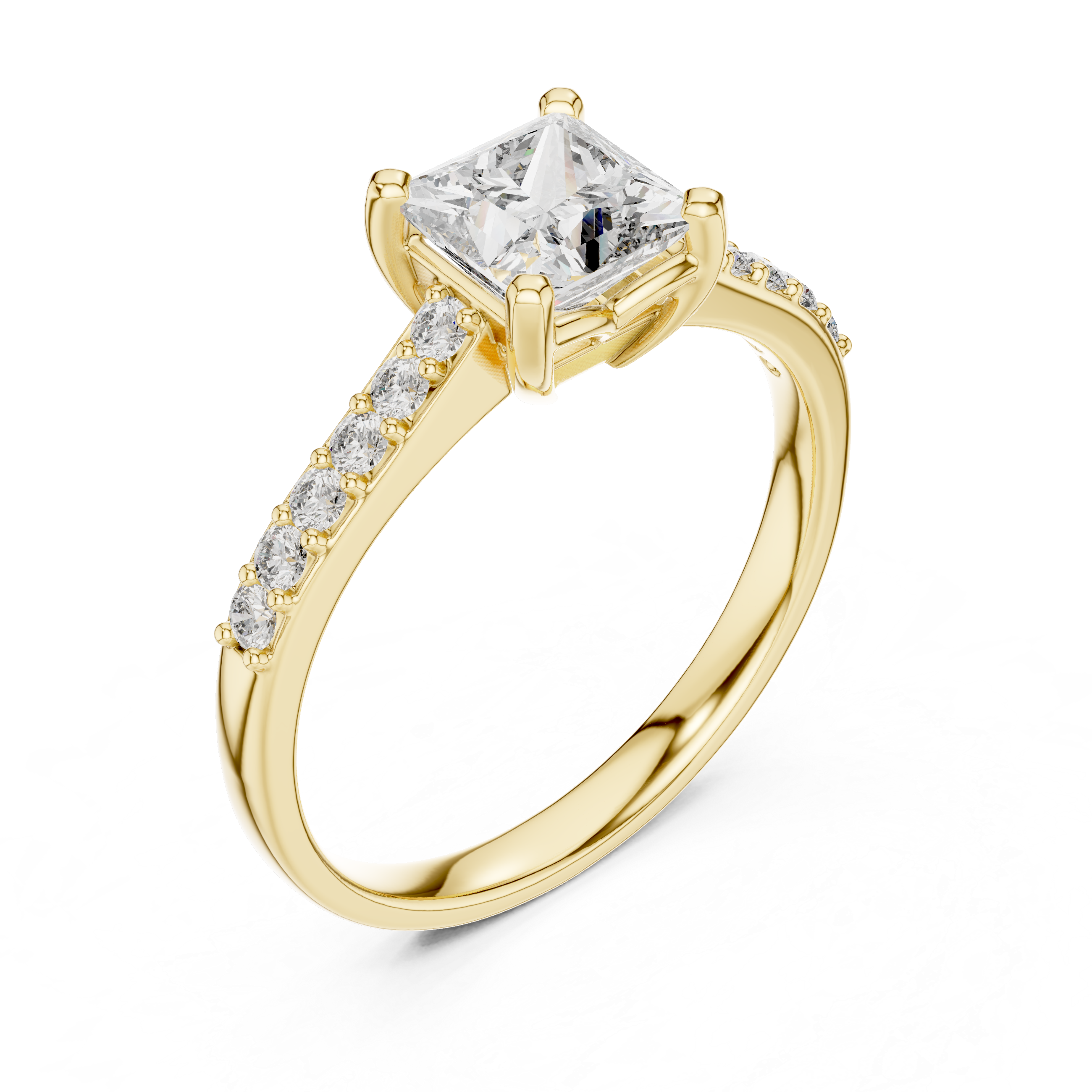 Stunning Princess Diamond With Side Stone