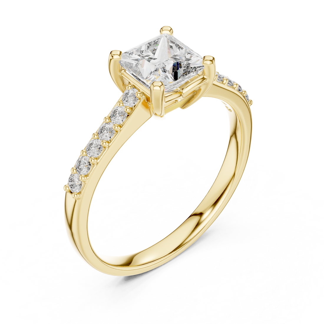 Stunning Princess Diamond With Side Stone