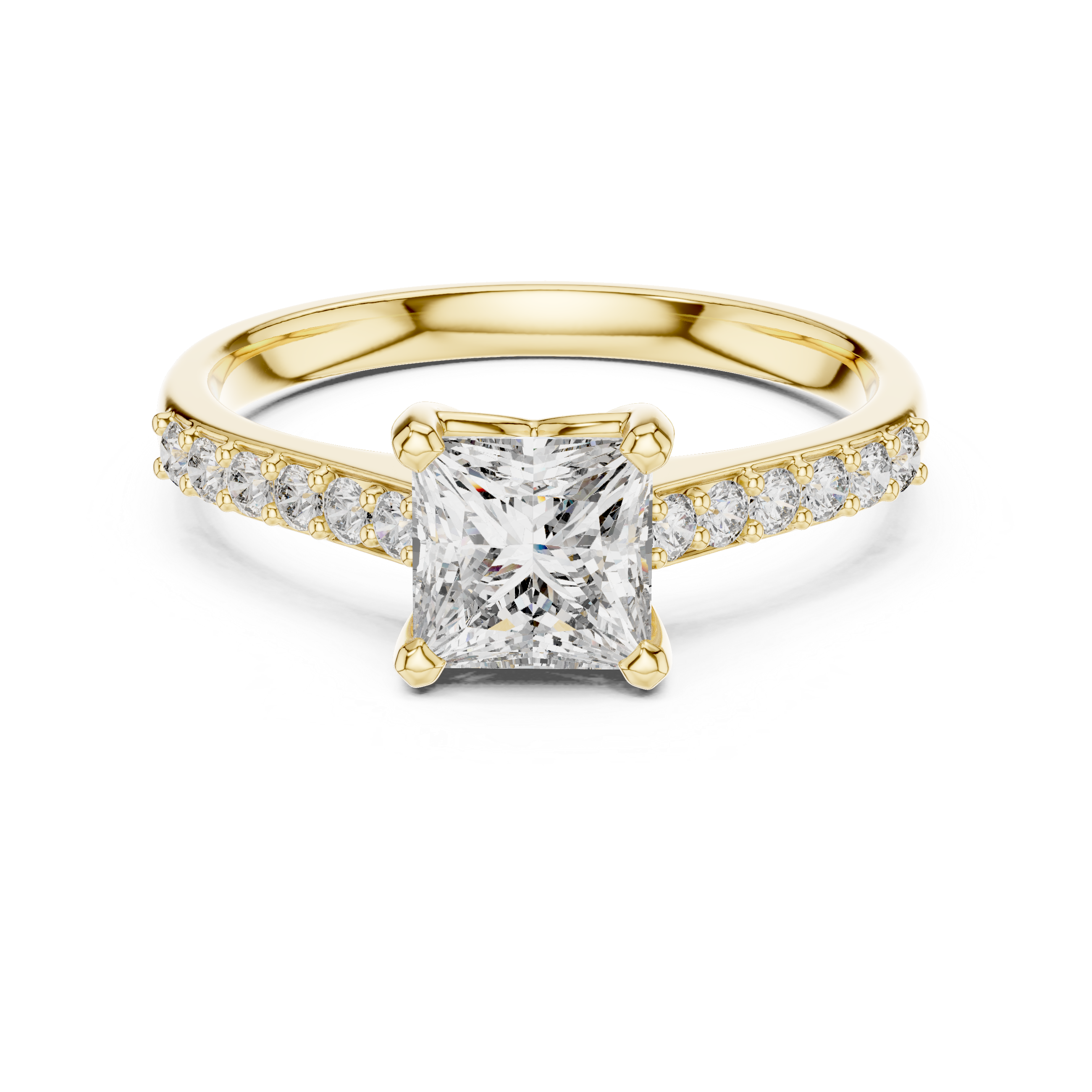 Stunning Princess Diamond With Side Stone